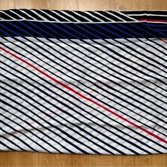 Parisian Inspired Rectangle Fashion Scarf, Women’s Purse Scarf, Blue/White/Red - Picture 7 of 13